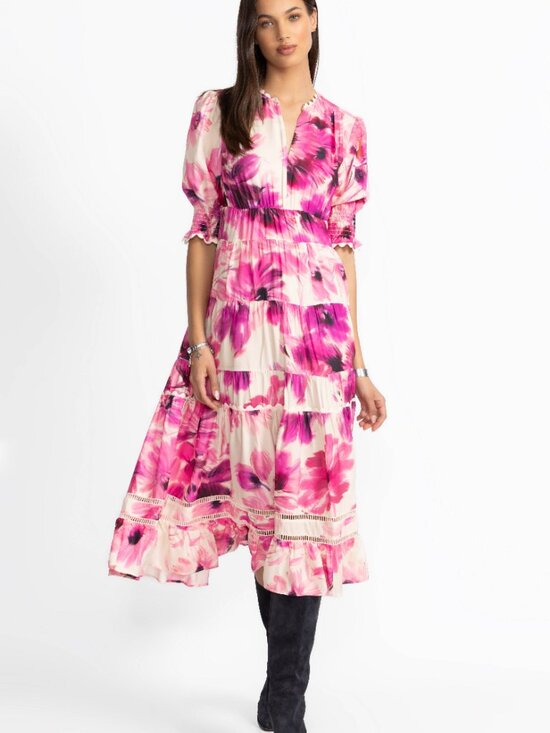 Johnny Was Dresses & Skirts - Johnny Was Jade Daphne Floral Tea Length Dress Size Medium NWT Aurora